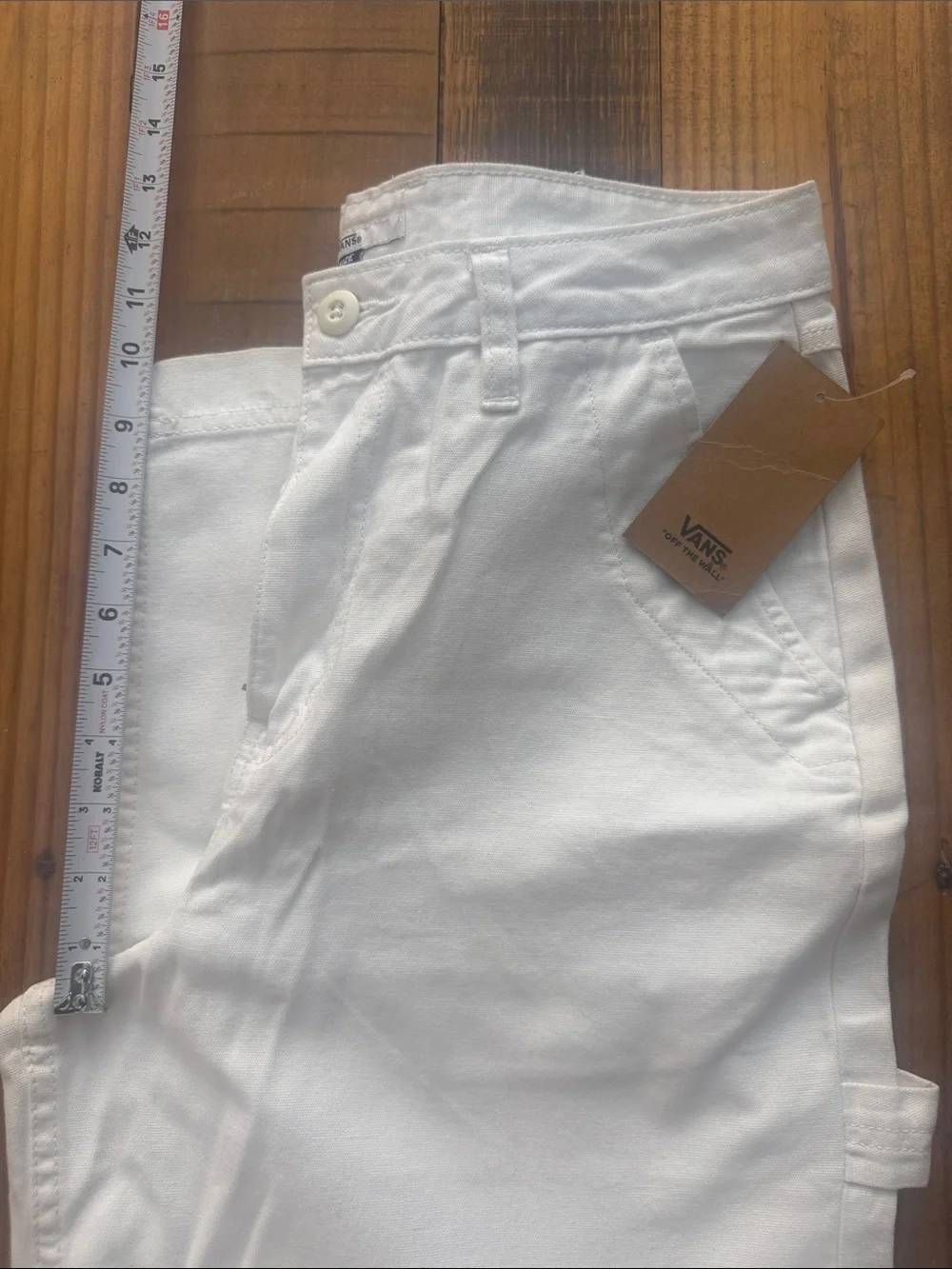 Vans White Workwear Pants with Branded Tags